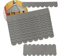 Pack of 32 Self-Adhesive Roofing Felt for Bird House, Self-Adhesive Roofing Felt for Bird Feeders, Nesting Box, DIY Crafts Roof Tiles (Grey)