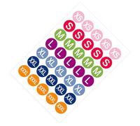 Pack of 350 Clothing Size Labels Waterproof Adhesive Sticker Suitable for Apparel Inventory Management Systems Colorful Size Labels for Clothing