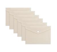 Pack of 36 A5 Ivory Soft Touch Plastic Document Wallets with Button Closure