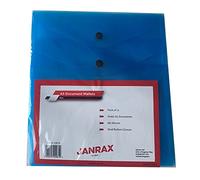 Pack of 36 Blue Janrax A5 Wallets - Strong Polypropylene Document Folders with Press-Stud Fastening, Holds 150 Sheets