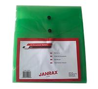 Pack of 36 Green Janrax A5 Wallets - Strong Polypropylene Document Folders with Press-Stud Fastening, Holds 150 Sheets