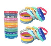 Pack of 36 Motivational Bracelets, Inspirational Silicone Bracelets with 12 Styles, Positive Sayings, Courage Gift, Motivational Rubber Bracelets, Party Bags for Children, Students, Colleagues, Adults