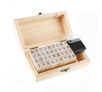 Pack of 36 PCS Letter Stamps Number Alphabet Mini Wooden Stamps Set for Clay Crafts DIY Card Making Kids Painting and Photo Album