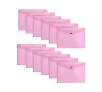 Pack of 36 Pink Janrax A4 Wallets - Strong Polypropylene Document Folders with Press-Stud Fastening, Holds 150 Sheets