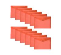Pack of 36 Red Janrax A4 Wallets - Strong Polypropylene Document Folders with Press-Stud Fastening, Holds 150 Sheets