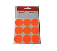 Pack of 36 Self Adhesive Fluorescent Red 29mm Round Labels - Stickers
