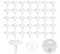 Pack of 36 Transparent Self-Adhesive Ceiling Hooks, Adhesive Hooks Ceiling No Drilling Required, 20 mm Small Invisible Hooks for Decoration, Fairy Lights, Christmas, Windows and Wall Mounting