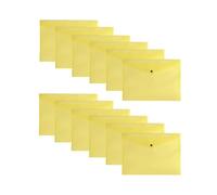 Pack of 36 Yellow Janrax A4 Wallets - Strong Polypropylene Document Folders with Press-Stud Fastening, Holds 150 Sheets