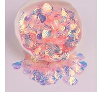 Pack of 360 Shell Sequins, Shell Shape Sequins Craft Loose Sequins Cup Iridescent Spangles Handmade DIY Creative Colour Beads Sequins for Craft Wedding Decoration 13 mm, Light Pink