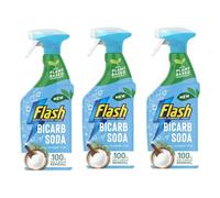 Pack of 3Flash Bicarbonate of Soda Cleaning Spray - 800ml - Eucalyptus Scent with Vegan Friendly Plant Based Ingredients - Multipurpose Cleaning Spray