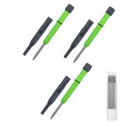 Pack of 3pcs 2.8MM Depth Hole Marking Pencils Metal Tip with 12 Refills for Woodworking and Projects Multipurpose Builder Pencil