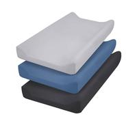 Pack of 3pcs Crib Fitted Sheets Changing Pad Sleeve for Baby Bedside Cot Soft & Breathable Mattress Covers Solid Color
