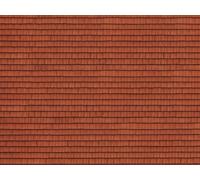 Pack of 3x 3D Cardboard Sheet OO/HO Roof Tile red 25x12.5 cm Noch 56670