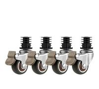 Pack of 4 1.5-inch 19/22/25 Furniture Square Tube Wheels Universal Rack Stainless Steel Silent Brake casters (19 b)