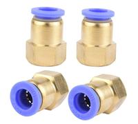 Pack of 4 10 mm Pipe Outer Diameter x 3/8 Inch PT Female Thread Straight Screw Connection Pneumatic Connection Push In Connection Inline Pneumatic Connection Fittings Pneumatic Adapter