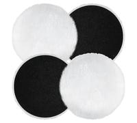 Pack of 4 125 mm Lambswool Polishing Covers with , Compatible with Bosch Random Orbital Sander, Reusable Polishing Pads for Car, Car Headlights, Wood, Cork Floors and Mineral Materials