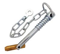 (Pack Of 4) 12mmx90mm Bright Zinc-Plated Steel Trailer Sword Pin W/ Chain Fixing Tab