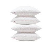 Lancashire Textiles Cushion Pads Generously Filled With Ethically Sourced Duck Feathers Encased In Pure Cambric Cotton Cover 4 Pack 18" x 18" (45cm) - 100% Downproof Cotton Cover - Made in UK
