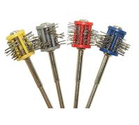 （pack of 4 ）2.35mm Shank Mounted Wire Brush Brushes Wheel for Jewelry Tools Accessories Buffing Polishing - （ Include Four Size）- Wire guage Dia（0.2mm/0.3mm/0.45mm/0.6mm）