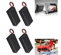 Pack of 4 2 x 1.5 V 3 V AA Plastic Battery Holder with Case, Connection Cable and On/Off Switch, 2 x AA Battery Holder