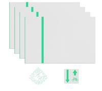 Pack of 4 20 x 30 cm White Acrylic Signs for Laser Engraving, Personalised Plastic Signs Made to Measure for Home, Office, Shop, White Panel with Green Engraved
