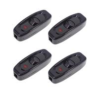 Pack of 4 250 V 10 A Inline Switch, Intermediate Switch with Red Indicator Light, Lamp Switch, Passage Switch, Intermediate Switch, Cable Switch with LED Indicator Light for Lights and Small