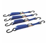 Pack Of 4 2mm x 25m Cam Buckle Tie Down Strap - 2m 25mm Silverline Cargo Lash - 2m x 25mm silverline cargo lash 217585 tie down strap 4pce set cam