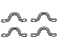 (Pack Of 4) 4mm A4 Marine Stainless Steel Wire Eye Lacing Strap W/ Screws