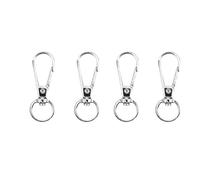 Pack of 4 50mm Silver Tone Metal Swivel Snap Hooks - for Belts, Lanyards, Keychains, Bags, Crafts - 360° Rotating - Takes a Strap 14mm Wide