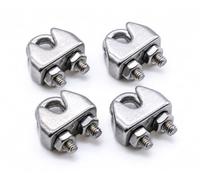 Pack of 4 - 5mm A4 316 Stainless Steel Bulldog Wire Rope Clamps (5mm - 4pcs)