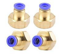 Pack of 4 8 mm Pipe Outer Diameter x 1/2 Inch PT Female Thread Straight Screw Connection Pneumatic Connection Industrial Quality Plug Connections Inline Pneumatic Connection Fittings Pneumatic Adapter