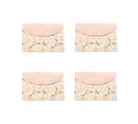 Pack of 4 A4 Small Fresh Plastic Wallets Folder Small Floral Document Files Popper Wallet Envelope Folders Pockets with Button Closure for School Office