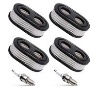 Pack of 4 Air Filter Lawnmower with 2 Spark Plugs for Lawnmower, Lawnmower Filter Replace for Briggs & Stratton 798452 593260 594575 650EXI