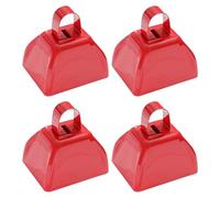 Pack of 4 Antirust Cheering Instruments Cowbell Set for Rallies Pet Collar Tracking Devices and Party Fun Additions Metal Cowbell