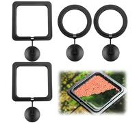 Pack of 4 Aquarium Feeders - Square & Round Fish Food Ring, Feeding Accessory