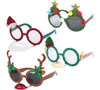 Pack of 4 Assorted Novelty Christmas Fancy Dress Hanging Glasses