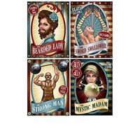 Pack of 4 Assorted Vintage Circus Poster Cutouts - Party Wall Decorations