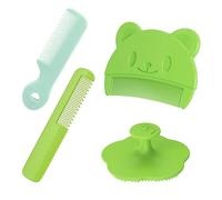 Pack of 4 Baby Brush, Gentle Milk Scab Comb, Baby Hair Brush, Effective Head Gneiss Removal, Scab Comb Baby, Helps Gently Clean Massage the Scalp for Newborns and Babies (Green)