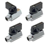 Pack of 4 Ball Valves 1/2 Inch, Shut-off Valve 1/2 Inch Ball Valves 1/2 Inch Male x 1/2 Inch Female Shut-off Valve, Mini Shut-off Valve with Handle, Balloon Tap Switch for Water Saving Regulators