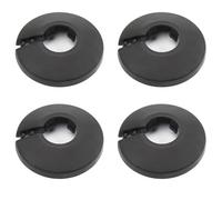 Pack of 4 Black 15mm Radiator Pipe Covers, Plastic Split Pipe Collars, Lightweight Escutcheon Cover Plates for Wall Pipe Tube Decoration