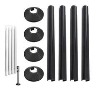 Pack of 4 Black 15mm Radiator Pipe Hole Covers - Durable Pipe Hole Protectors for Home and Office, Easy to Install