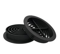 HomeSmart 4 Pack 68mm Black Plastic Round Soffit Air Vents UV Resistant UPVC Push-in Roof Disc for Fascia Long-Lasting, and Weatherproof Circular Soffit Vent for Optimal Ventilation