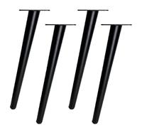 Pack of 4 Black Slanted Metal Table Legs 60 cm Steel Cone Furniture Feet with No Slip Silent Base Ideal for Sofas Tables Cabinets and More