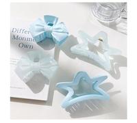 Pack of 4 Blue White Hair Claws Acrylic Hair Clip Large Medium Hair Clips Star Butterfly Shape Hair Claw Clips Non-Slip Hair Styling Accessories for Thin Thick Hair Blue White