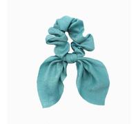 Pack of 4 Bow Hair Bobbles, Elastic Hair Bands, Soft Scrunchies, Hair Rings, Reusable Rubber Bands, Ponytail Hair Accessories for Girls, Women, All Hair Types, Sky Blue