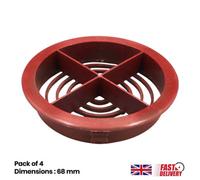 HomeSmart 4 Pack 68mm Brown Plastic Round Soffit Air Vents UV Resistant UPVC Push-in Roof Disc for Fascia Long-Lasting, and Weatherproof Circular Soffit Vent for Optimal Ventilation
