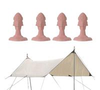 Pack of 4 Canopy Pole Hat - Awning Pole Cap, Luminous Camping Tent Pole - Cap Replacement Pole for Outdoor Use, Rocket Shape for Camping, Hiking