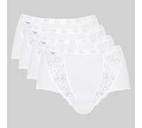 SLOGGI CHIC COTTON MAXI WITH LACE INSERT, WHITE OR BLACK, BUY 3 + 1 FREE(4 PACK)