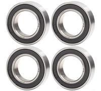 Pack Of 4 Chromeplated Steel Ball Bearings 15x26x7mm With Rubber Seal, Designed To ISO 492 2005 Standards, Smooth Operation And Stable Fit For Rear Wheel Hubs