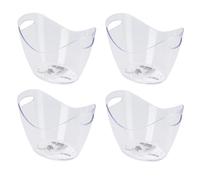 Pack of 4 Clear Plastic Champagne Buckets with Handles | Oval Drinks Ice Bucket Party Coolers for Wine, Beer & Cans | Ideal for Celebrations, BBQs & Gatherings